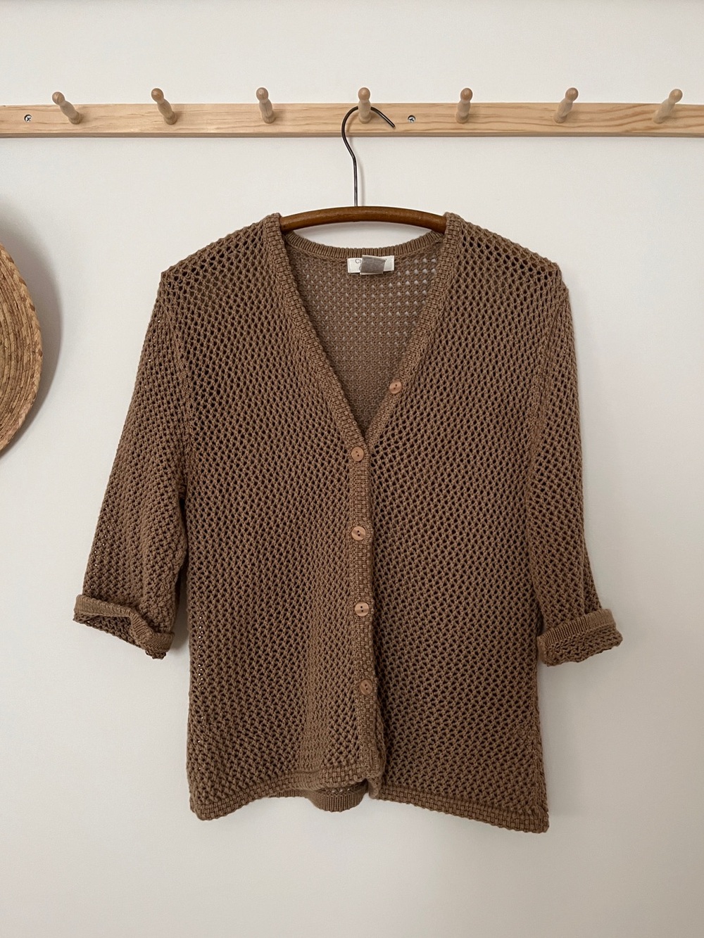 Vintage brown crochet cardigan